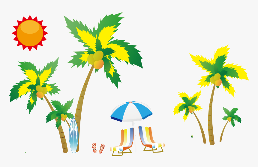 Peach Clipart Stem - Beach Vector, HD Png Download