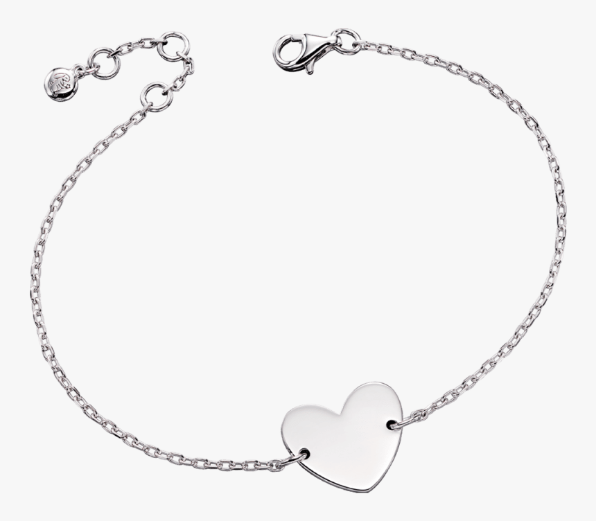 Silver Heart Bracelet - Silver Leaf Necklace, HD Png Download
