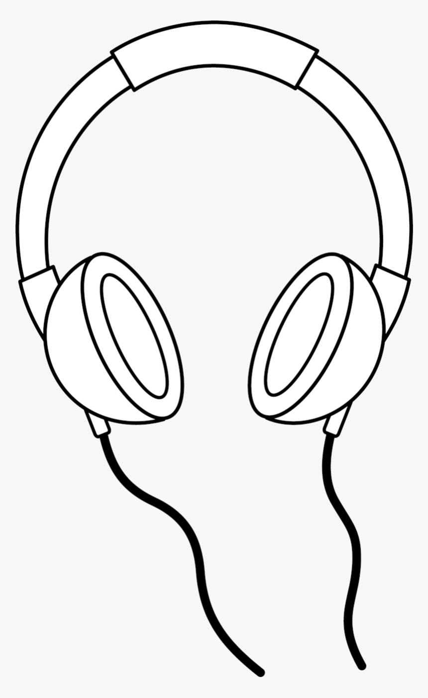 Headphones Clipart Black And White, HD Png Download