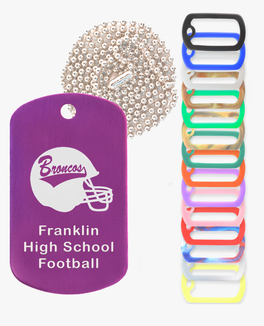 Purple Dog Tag Necklace With Rubber Silencer And - Chain, HD Png Download
