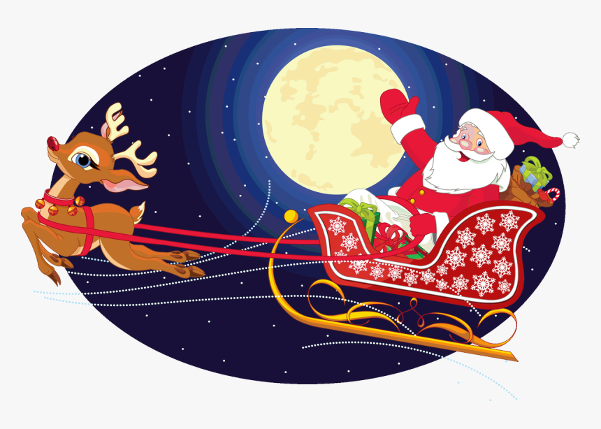 Santa Sleigh Clipart Png, Transparent Png