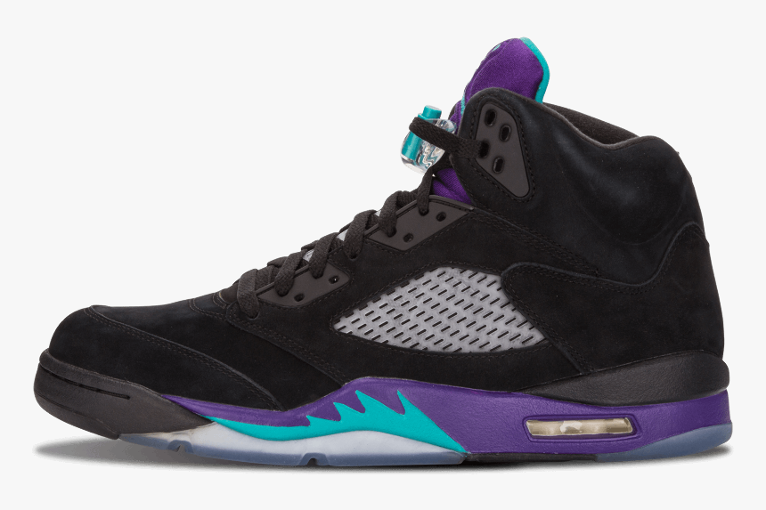 Air Jordan 5 Grape Ice Black 136027-500 2020 Release - Black Grape 5 2020, HD Png Download