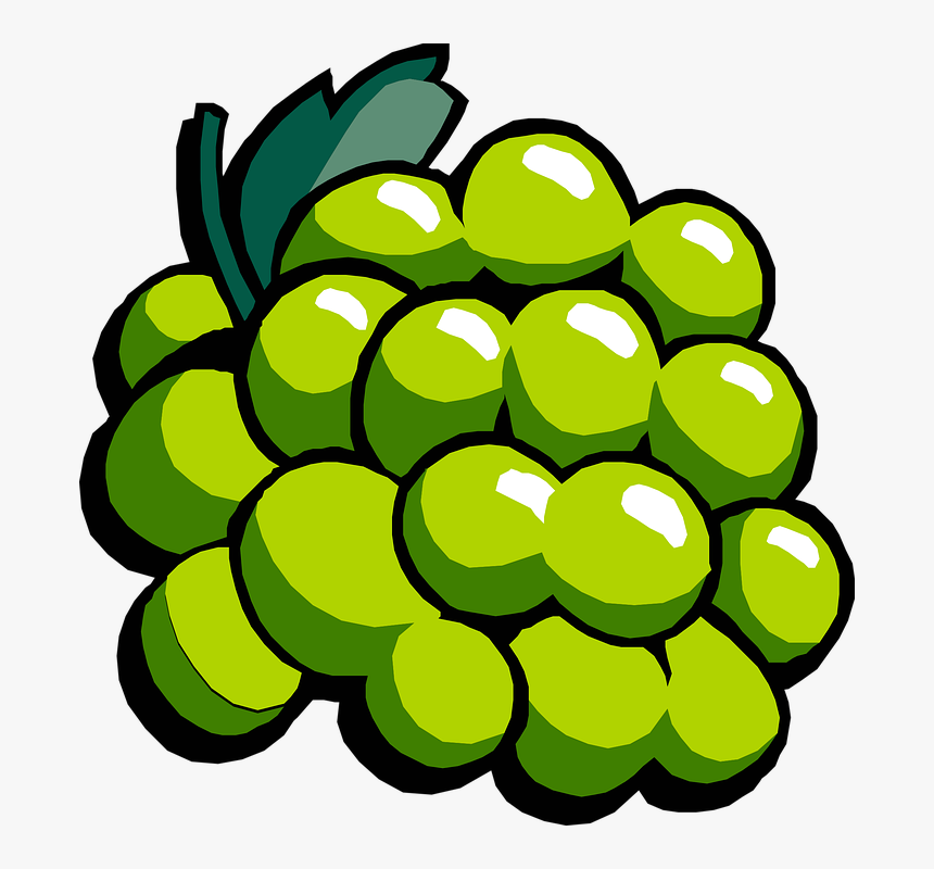 Grape, Fruits, Bunch, Fresh, Green, Organic, Natural - Clipart Grape, HD Png Download