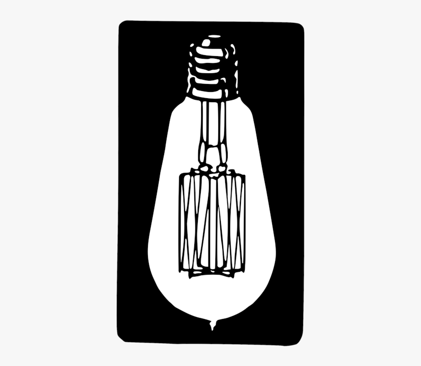 Black And White,light,incandescent Light Bulb - Incandescent Light Bulb, HD Png Download