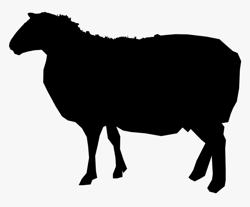 Sheep Cattle Silhouette Royalty-free - Sheep Silhouette, HD Png Download