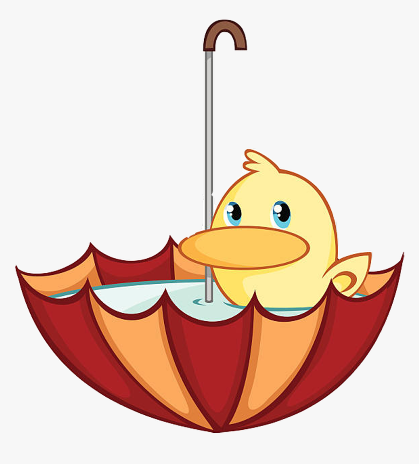 Rain Sticker Duck Umbrella Dbanta2018 Freetoedit - Duck With An Umbrella Clipart, HD Png Download