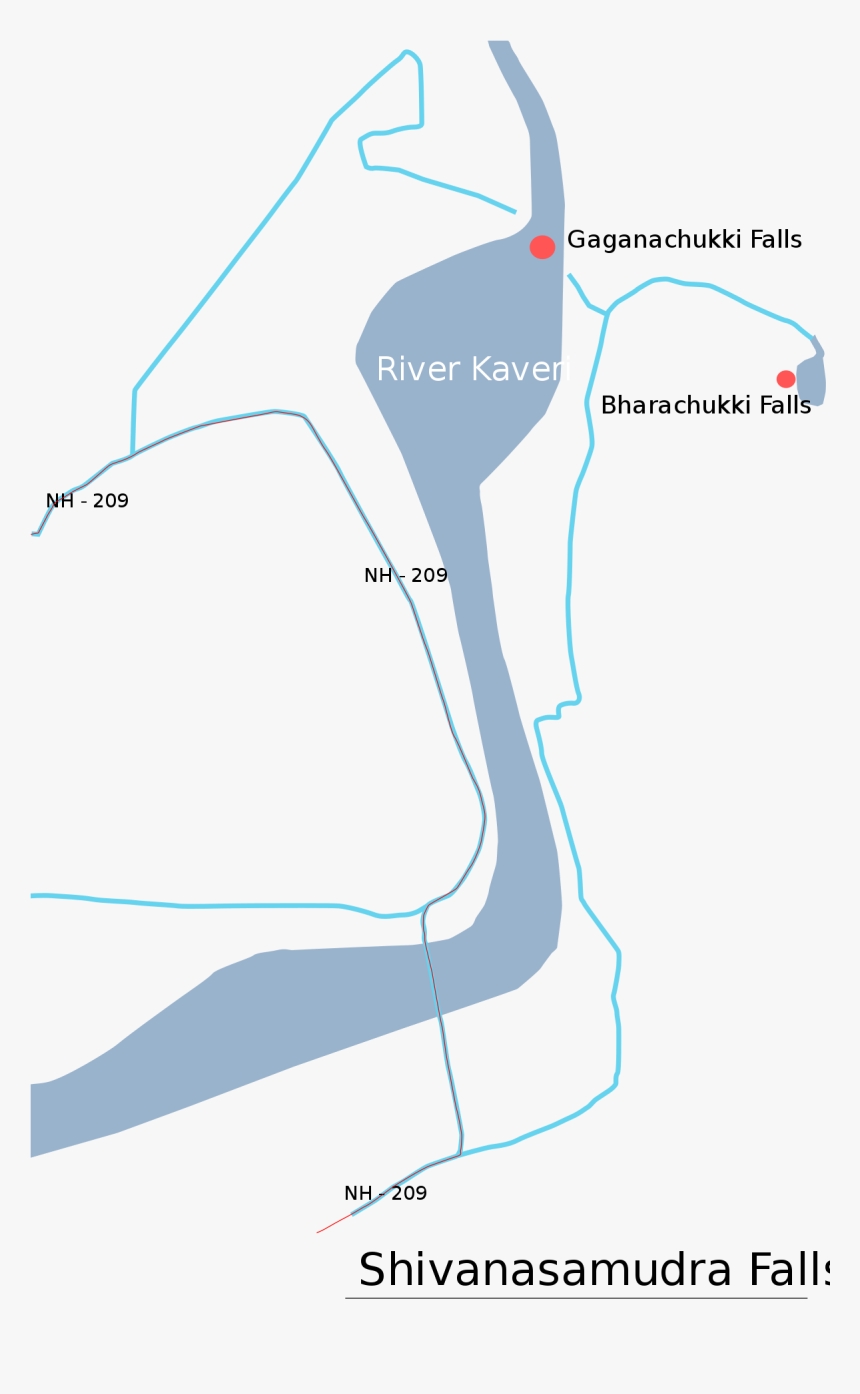 Sivanasamudra Water Falls En - Map, HD Png Download