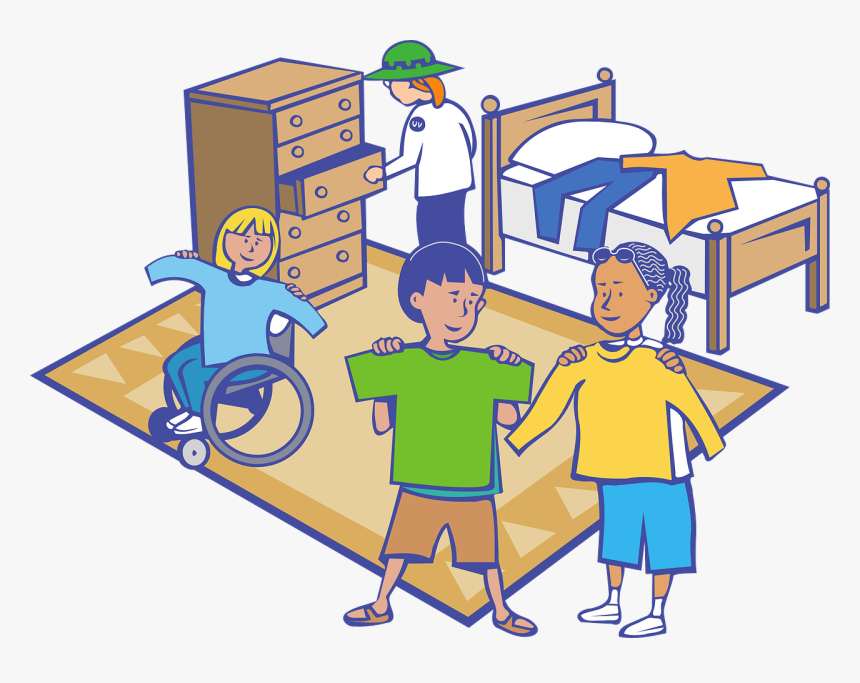 Kids, Children, Summer Camp, Camp Counselor, Bedroom - Phrasal Verbs Ppt Clothes, HD Png Download