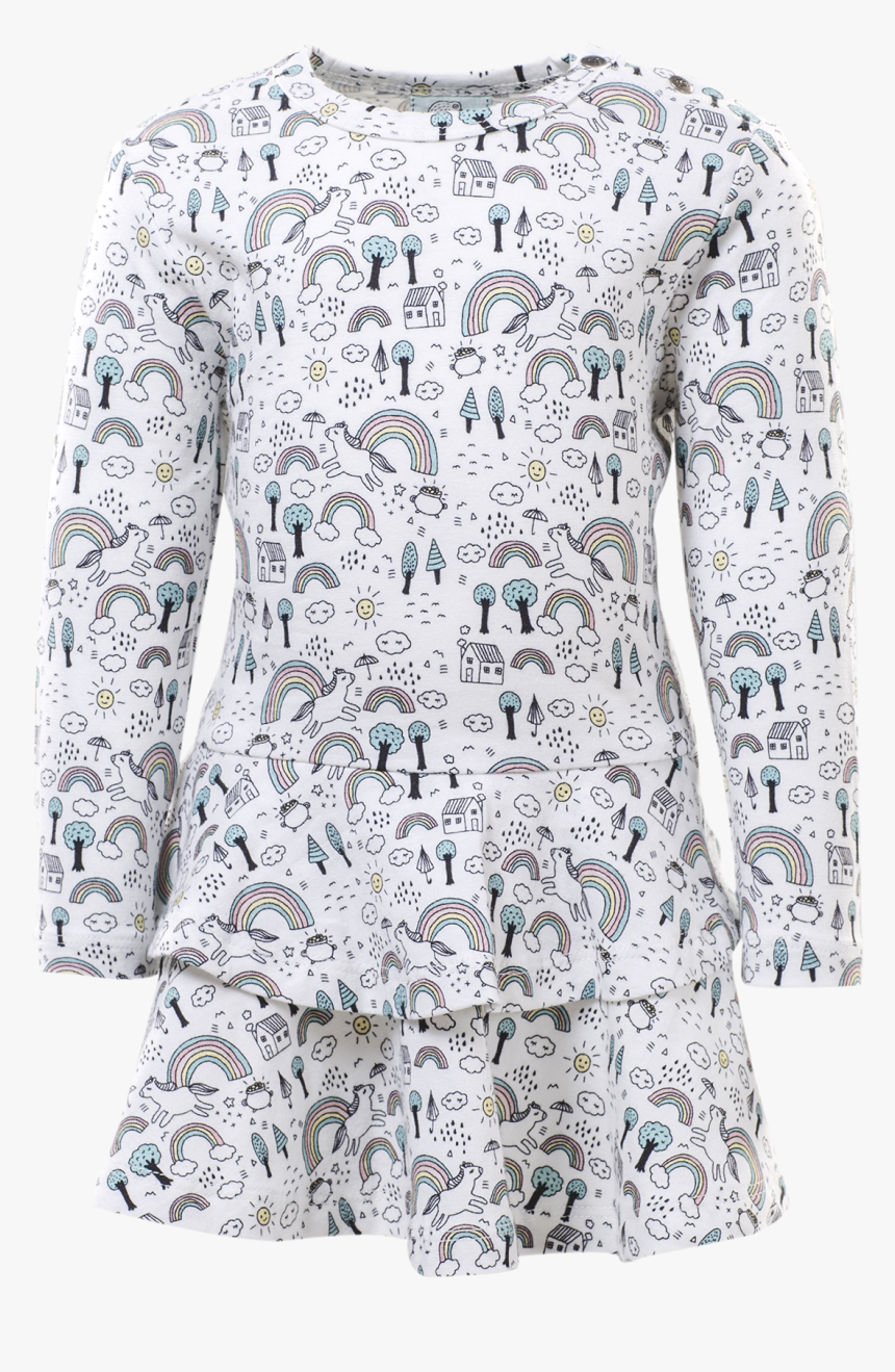 Ls Frill Kids Rainbow Dress - Day Dress, HD Png Download