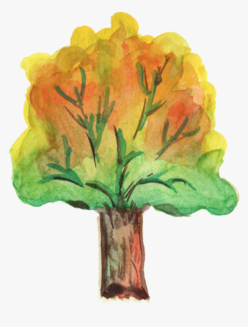 Transparent Watercolor Fall Tree, HD Png Download