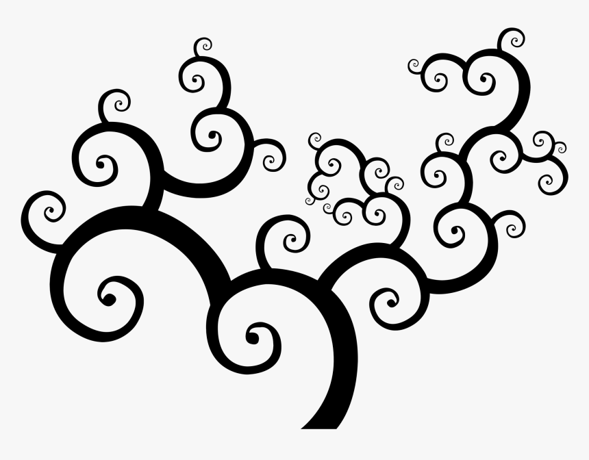 Flourish Tree Clip Arts - Flower Decoration Black And White, HD Png Download