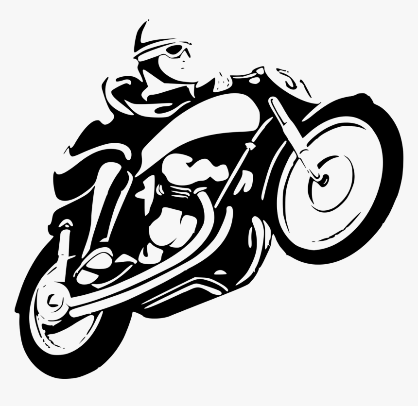 Monochrome Photography,symbol,motor Vehicle - Motorbike Line Art Png, Transparent Png