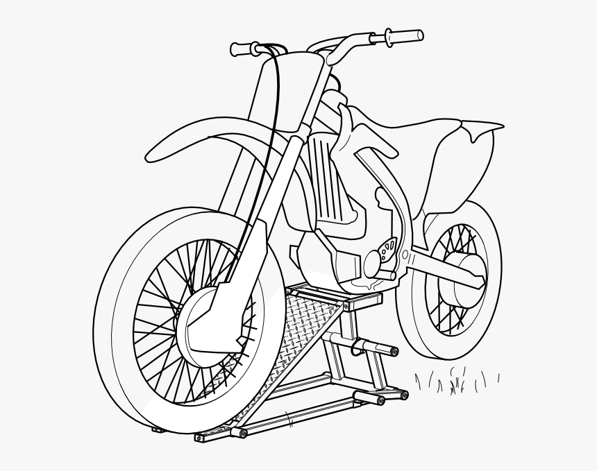 Motorbike Outline, HD Png Download