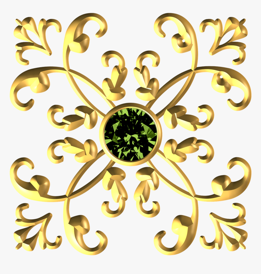 Gold, Metallic, Decorative, Royal, Ornament, Flourish - Gold And Royal Blue Backgrounds, HD Png Download