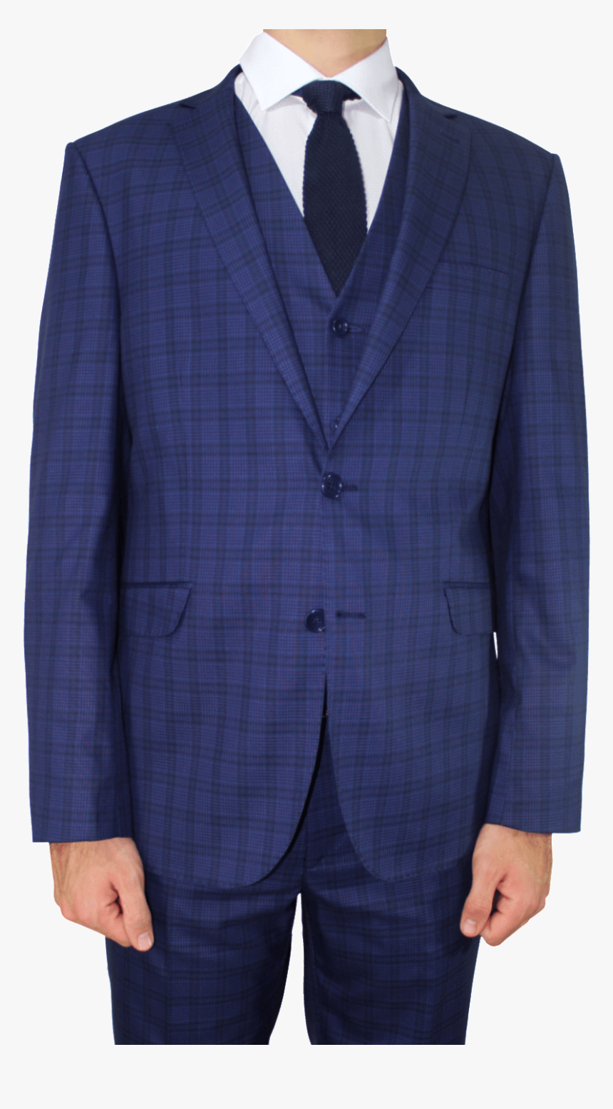 Blue Suit Png Download Image - Check 3 Piece Suit Blue, Transparent Png
