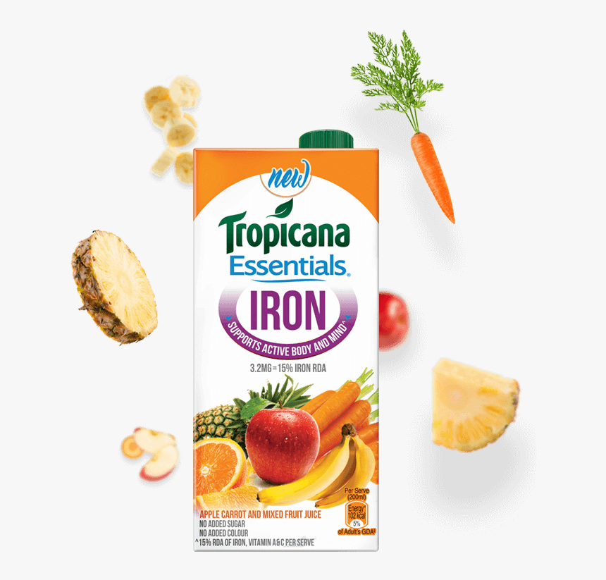 Tropicana Essentials Iron Juice - Natural Foods, HD Png Download