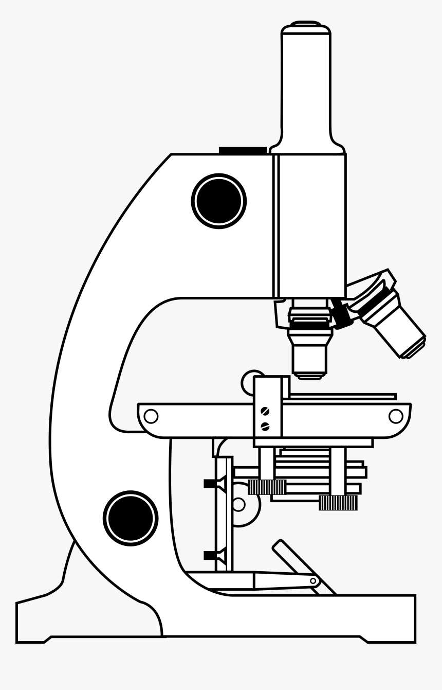 Microscope Without Coloring Clip Arts - صور تلسكوب معمل Png, Transparent Png