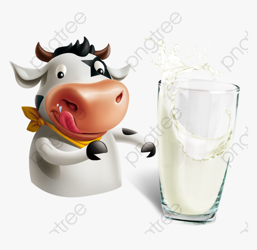 Cow And Milk Clipart - Milk And Cow Png, Transparent Png