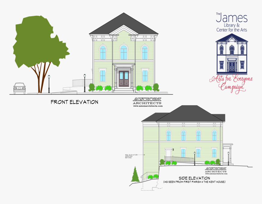 James Front And Side Elevation - Tree, HD Png Download