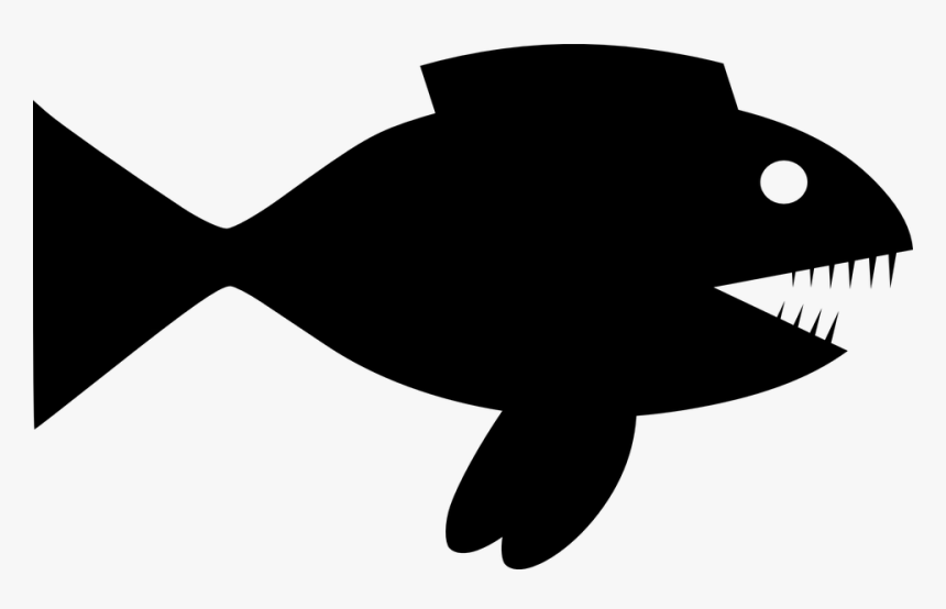 Teeth Clipart Fish - Black Fish Clipart Png, Transparent Png