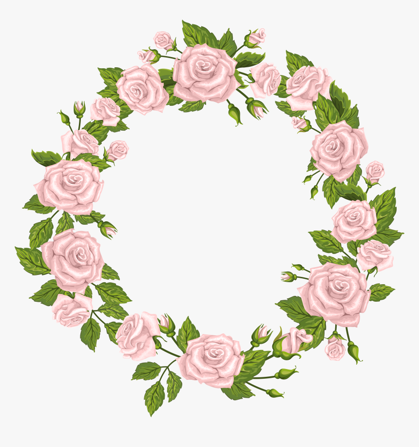 Roses Border Png Clip - White Flower Wreath Png, Transparent Png