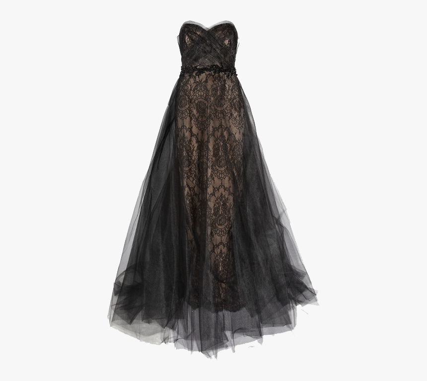 Dress Png Pic - Vera Wang Black Tulle Dress, Transparent Png