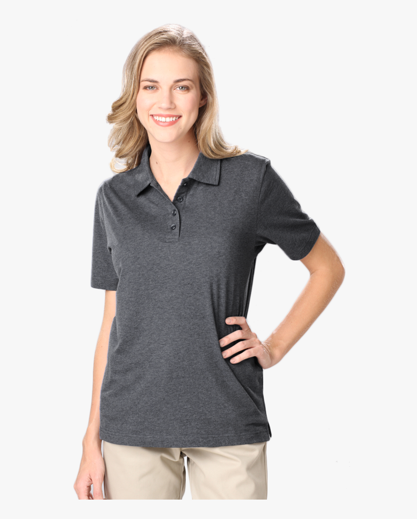 Ladies Heathered Wicking Polo - Polo Shirt, HD Png Download