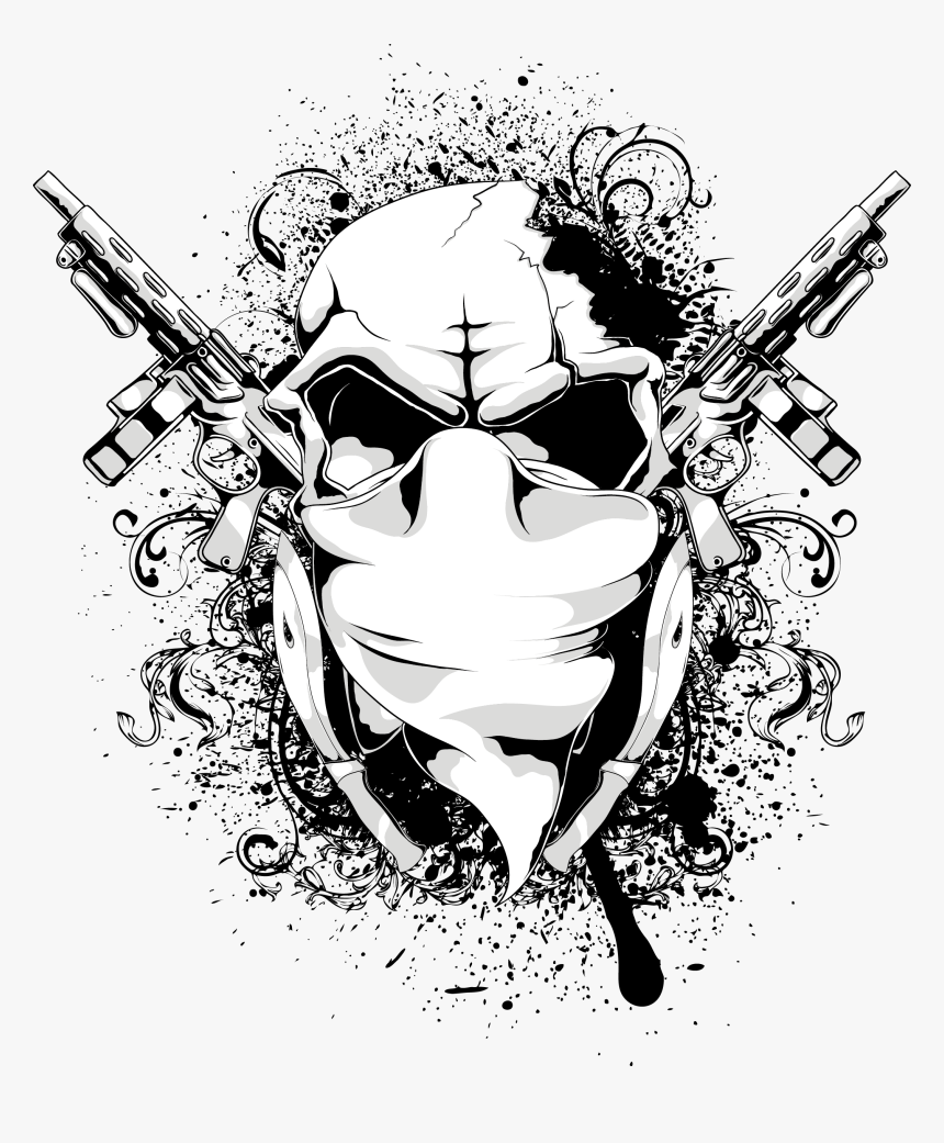 T-shirt Graphic Design Skull Vector Download Hd Png - Portable Network Graphics, Transparent Png