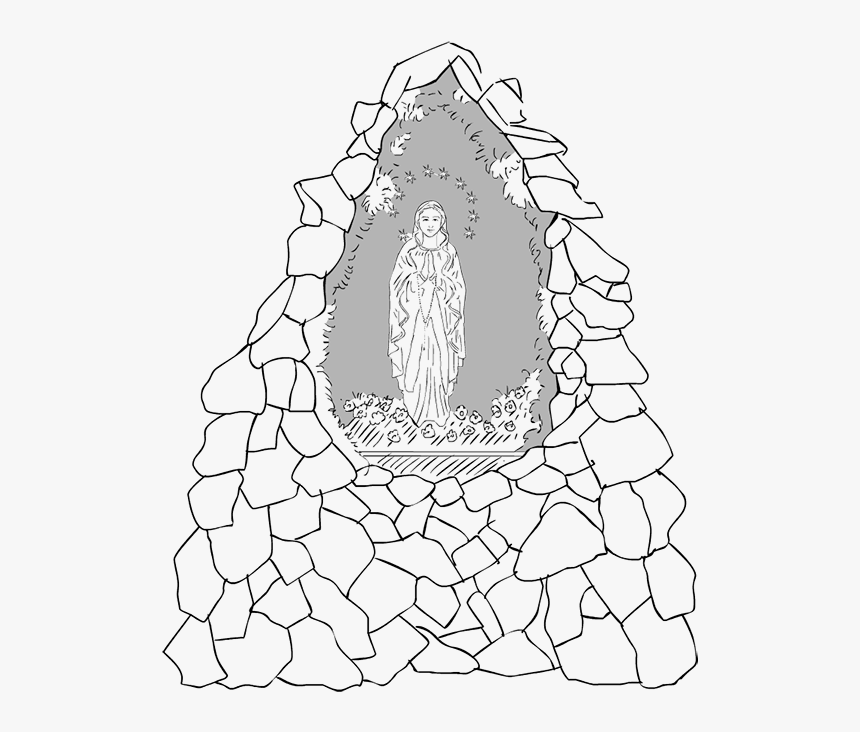 Lady Of Tabor - Mother Mary Grotto Drawing, HD Png Download