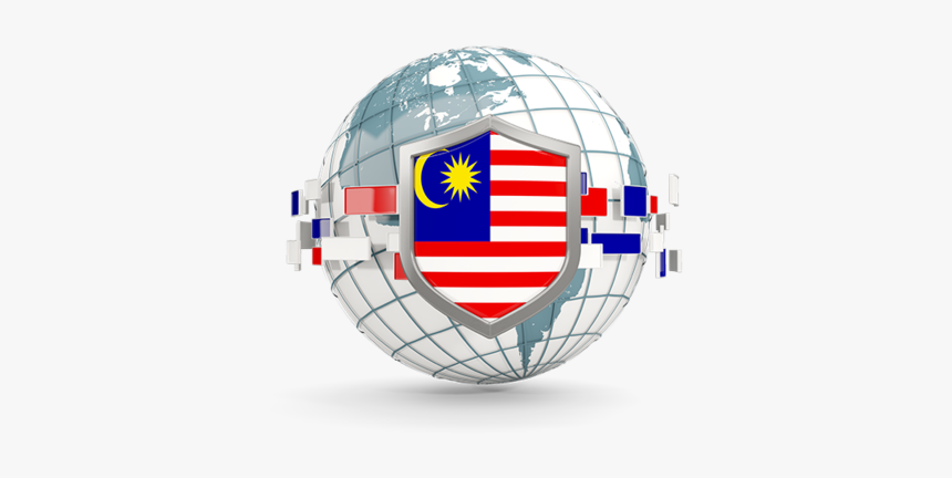 Globe With Shield - Malaysia Flag Globe Png, Transparent Png
