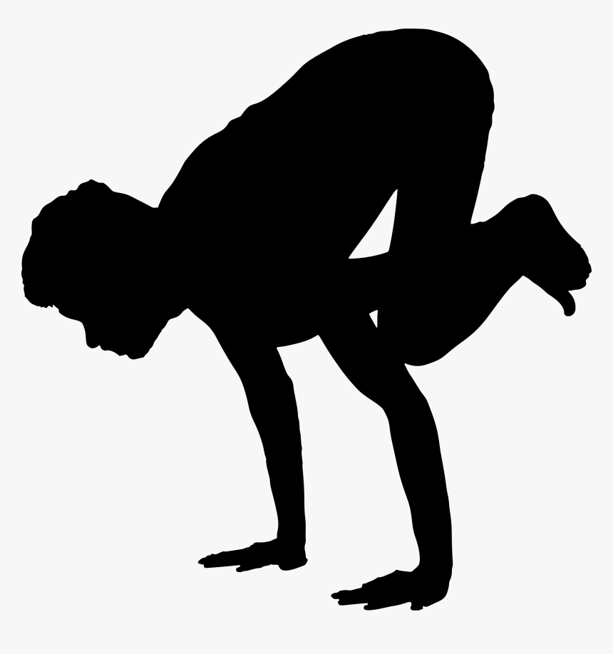 Male Yoga Pose Silhouette 4 Clip Arts - Yoga Poses Silhouette Man, HD Png Download