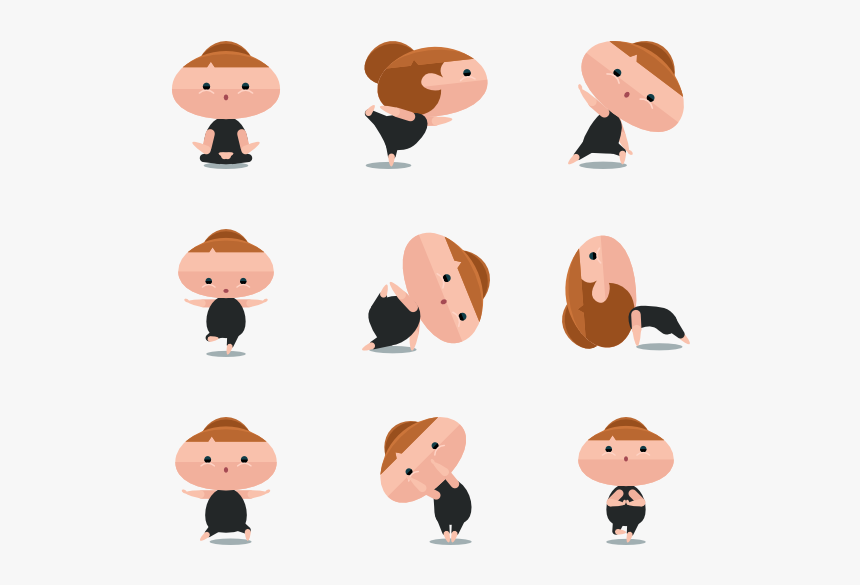 Yoga Cartoon Image Png - Poses Png, Transparent Png