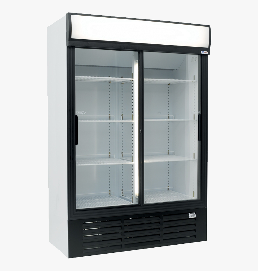 Click To Enlarge Image Big Beverage Cooler Sliding - Double Sliding Door Fridge, HD Png Download