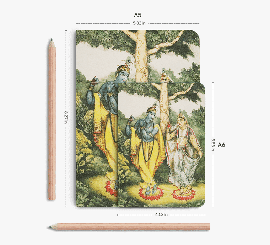 Dailyobjects Indian Mythology Radha Krishna A5 Notebook - Krishna Forest, HD Png Download