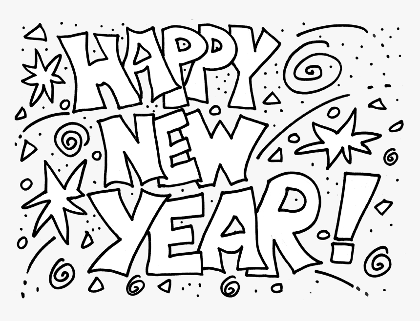 Coloring Pages Happy New Year - Coloring Happy New Year 2019, HD Png Download