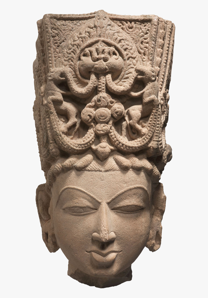Crowned Head Of Vishnu Or Surya - Islamic Sculpture In India, HD Png Download
