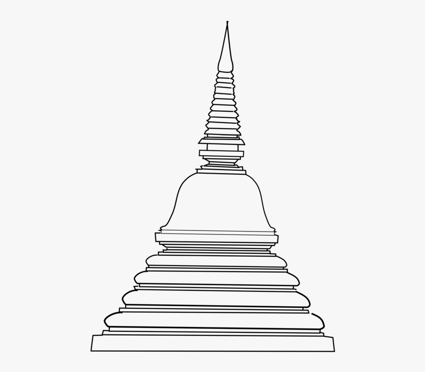 Buddhism Buddhist Stupa Pagoda - Buddhist Temple Clipart Black And White, HD Png Download