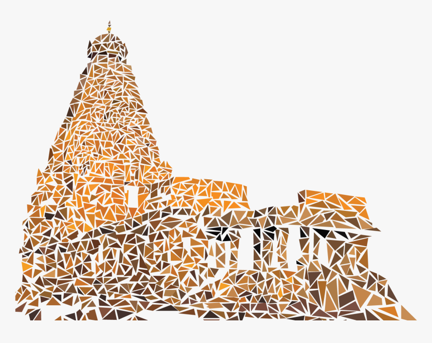 1thanjavur Temple Triangle Colored - Christmas Tree, HD Png Download