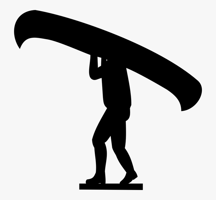 Canoe, Portage, Man, Walking, Boat, Heavy, Kayak - Algonquin Provincial Park, HD Png Download