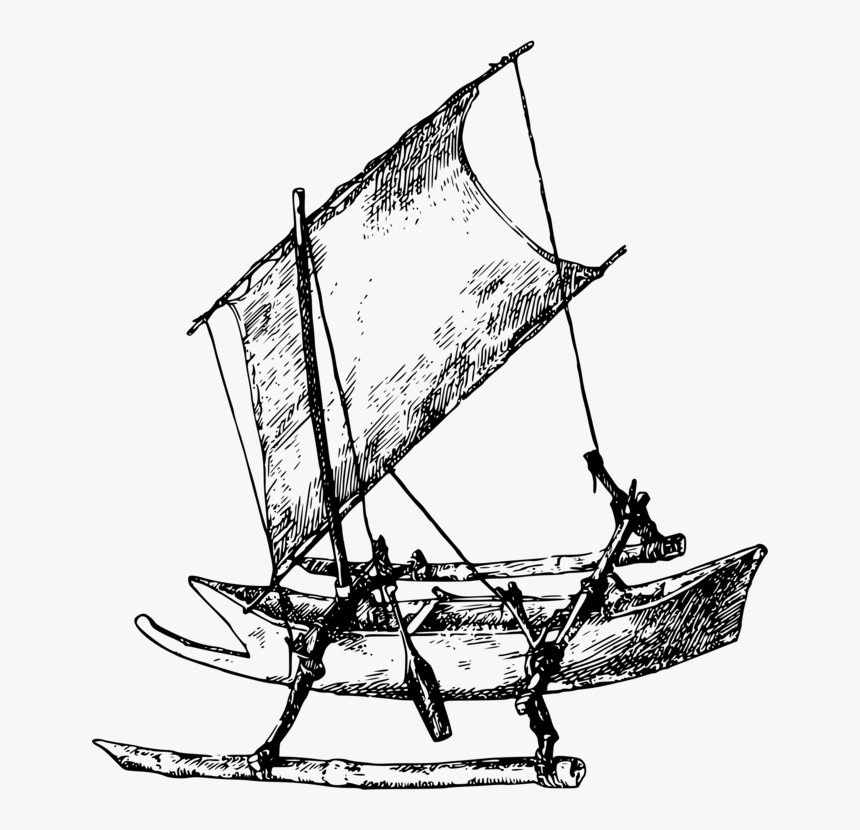 Caravel,monochrome Photography,baltimore Clipper - Indonesian Fishing Boat Drawing, HD Png Download