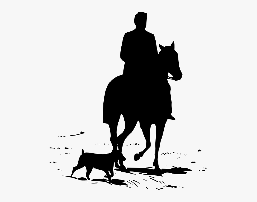 Tennessee Walking Horse Equestrian Silhouette Clip - Silhouette Man On Horse, HD Png Download