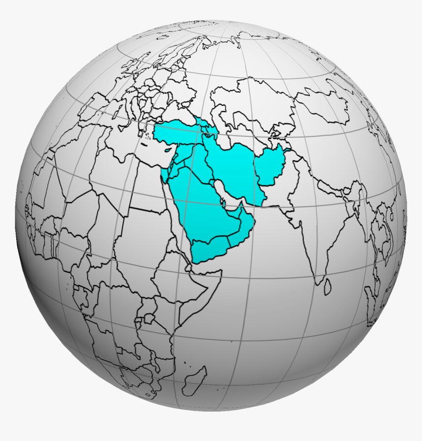 Western Asia On The World Map - Western Asia On World Map, HD Png Download