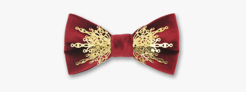 Black And Gold Velvet Bow Tie, HD Png Download