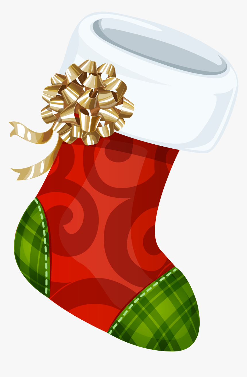 Clip Art Library With Gold Bow Png Picture Gallery - Free Xmas Stocking Clipart, Transparent Png