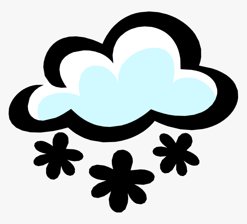 Vector Illustration Of Weather Forecast Snowflakes - Cloud, HD Png Download