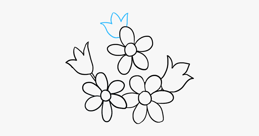 How To Draw Flower Bouquet - Drawing, HD Png Download