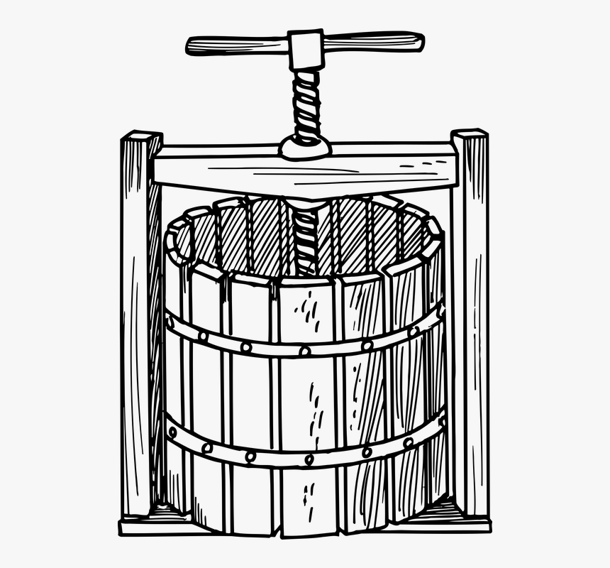 Grape, Juice, Machine, Press, Tool, Vineyard, Wine - Clip Art Wine Press, HD Png Download