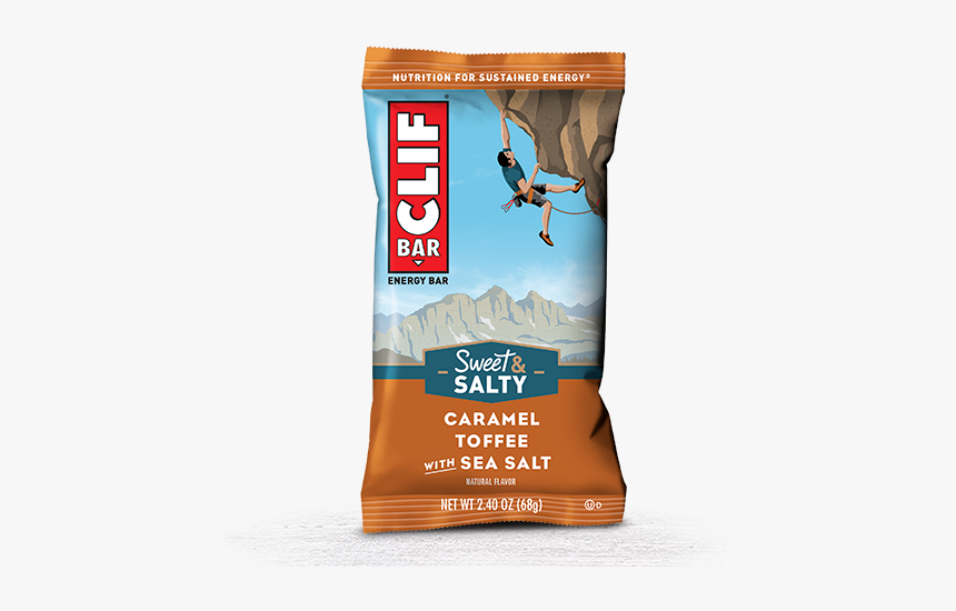 Caramel Toffee With Sea Salt Flavor Packaging - Clif Bar Salted Caramel, HD Png Download