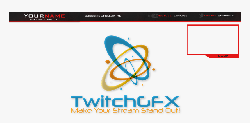 Clean Looking Red Streaming Overlay With Come White, HD Png Download