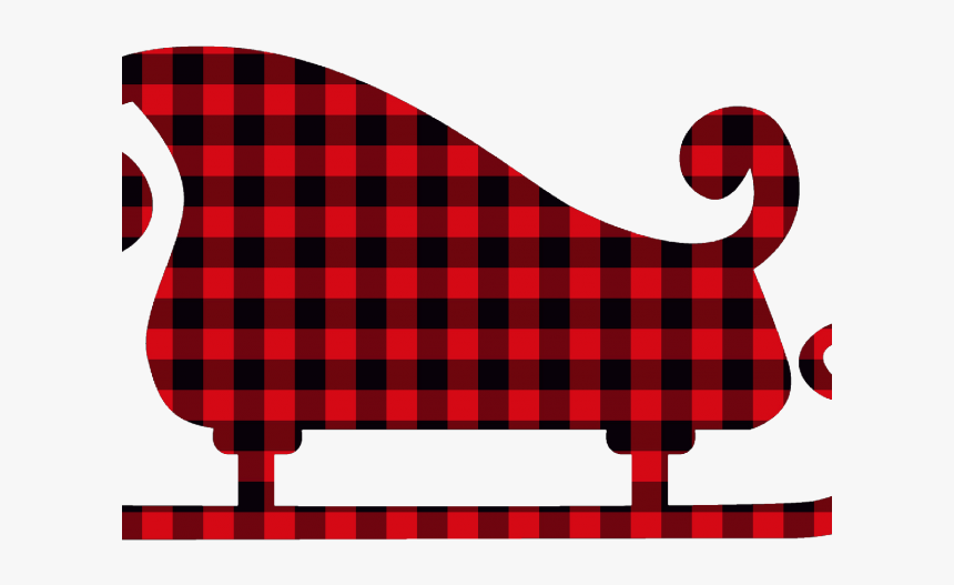 Sleigh Plaid Clipart Banner Santa Cut Out Free Transparent - Buffalo Plaid Christmas Tree Png, Png Download